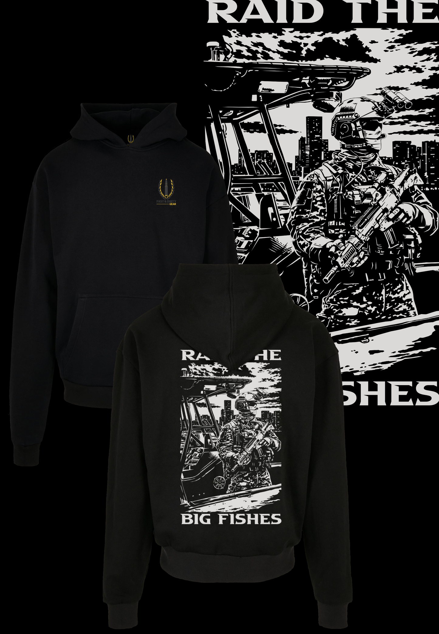 HEAVY HOODIE - RAID THE BIG FISHES